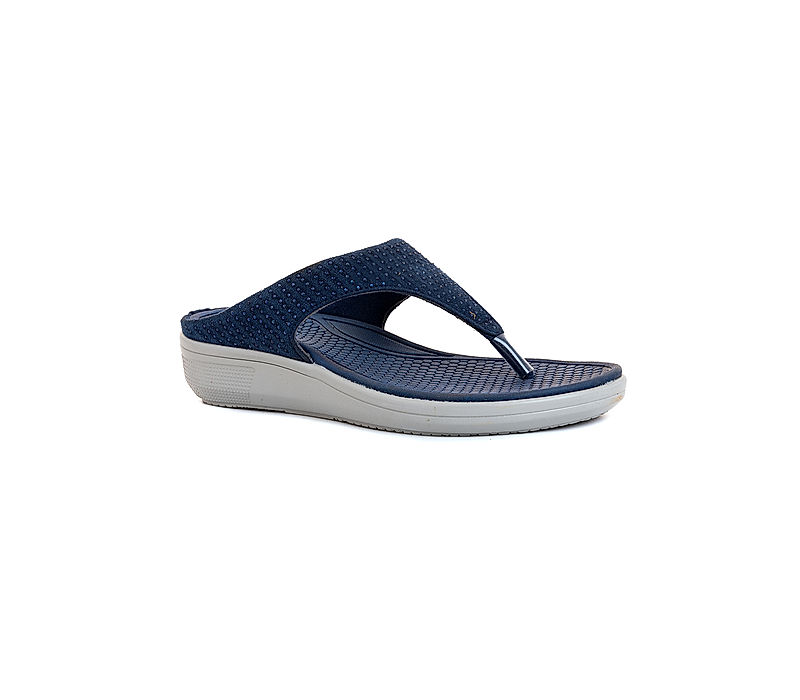 KHADIM Navy Blue Platform Heel Slip On Sandal for Women (4772169)