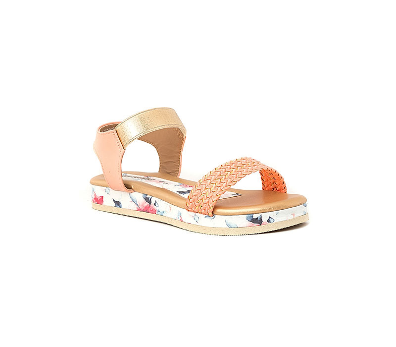 KHADIM Adrianna Peach Flat Platform Slingback Sandal for Girls - 4.5-12 yrs (6537745)