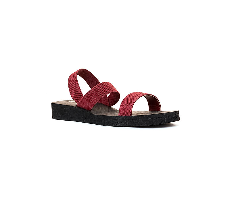 KHADIM Waves Maroon Red Flat Slingback Sandal for Women (7281765)