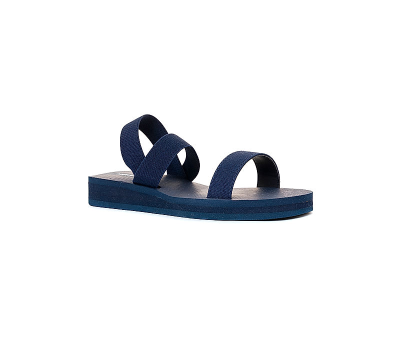 KHADIM Waves Navy Blue Flat Slingback Sandal for Women (7281769)