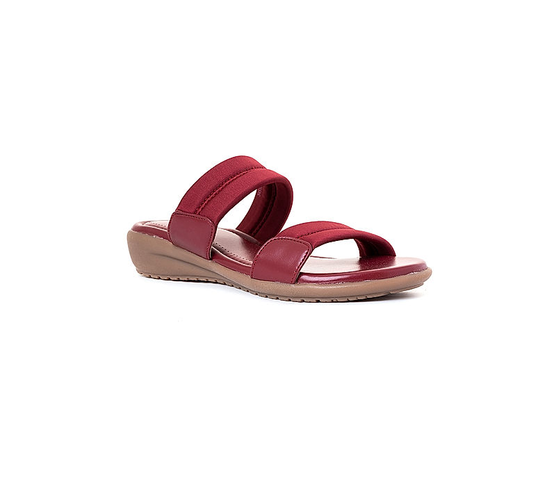 KHADIM Softouch Red Wedge Heel Slip On Sandal for Women (3453365)