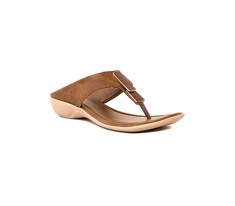 KHADIM Brown Flat Slip On Sandal for Women (6511223)