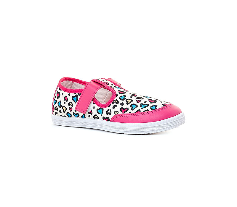 KHADIM Adrianna Pink Mary Jane Canvas Shoe for Girls - 4.5-12 yrs (5199555)