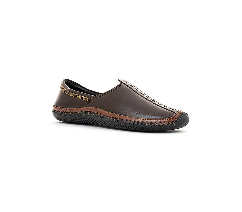 KHADIM Lazard Brown Leather Nagra Jutti Ethnic Shoe for Men (6940014)