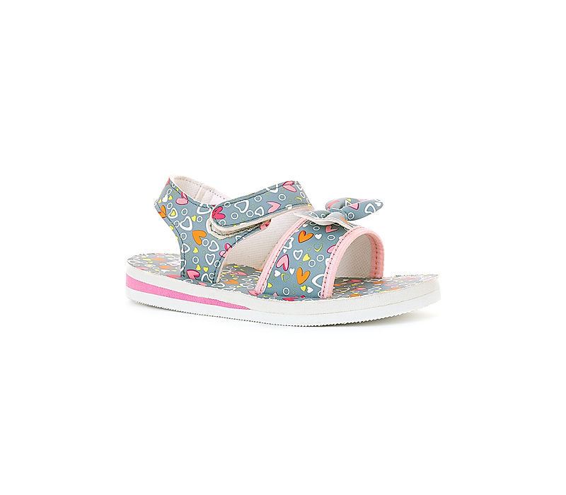 KHADIM Bonito Grey Flat Sandal for Girls - 2-4.5 yrs (7281659)