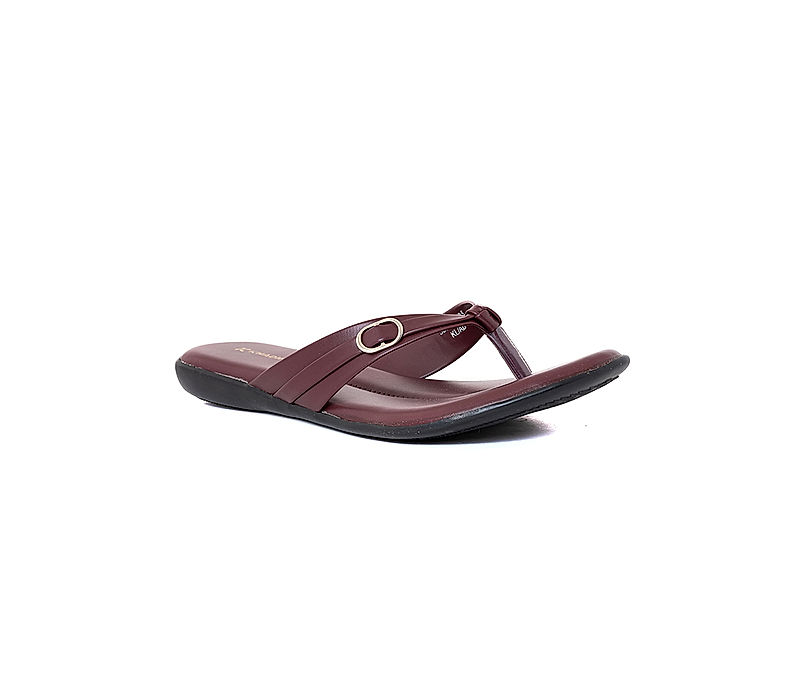 KHADIM Maroon Red Flat Thong Slipper Sandal for Women (5300085)