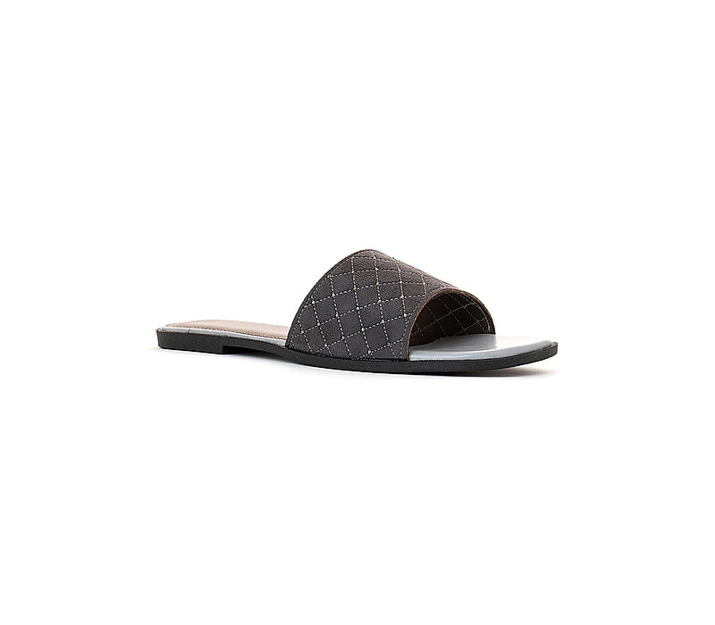 KHADIM Cleo Grey Flat Mule Slide Sandal for Women (5300422)