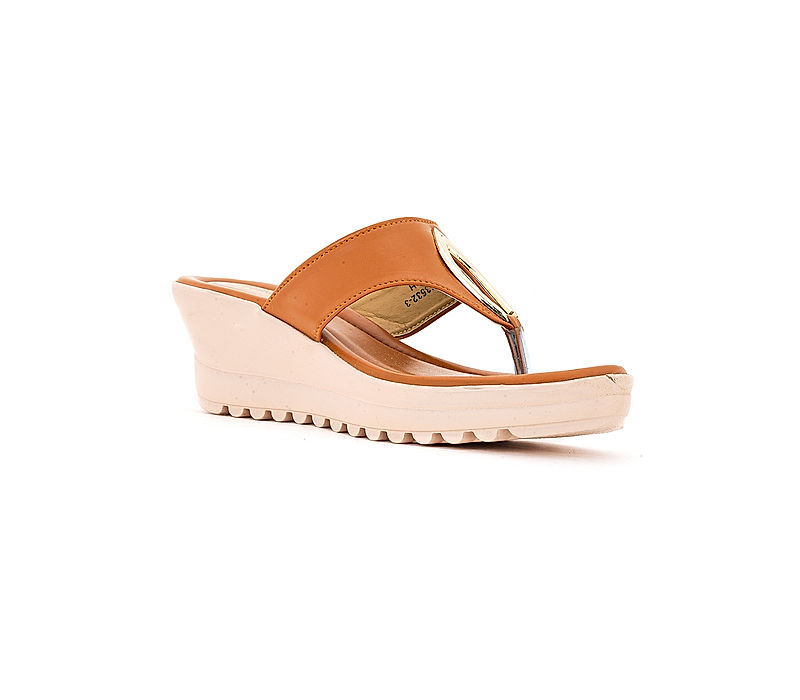 KHADIM Brown Wedge Heel Slip On Sandal for Women (5320433)