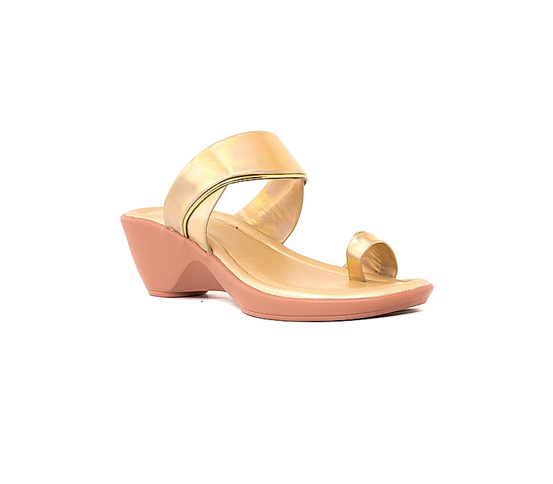 KHADIM Cleo Gold Wedge Heel Slip On Sandal for Women (6410298)