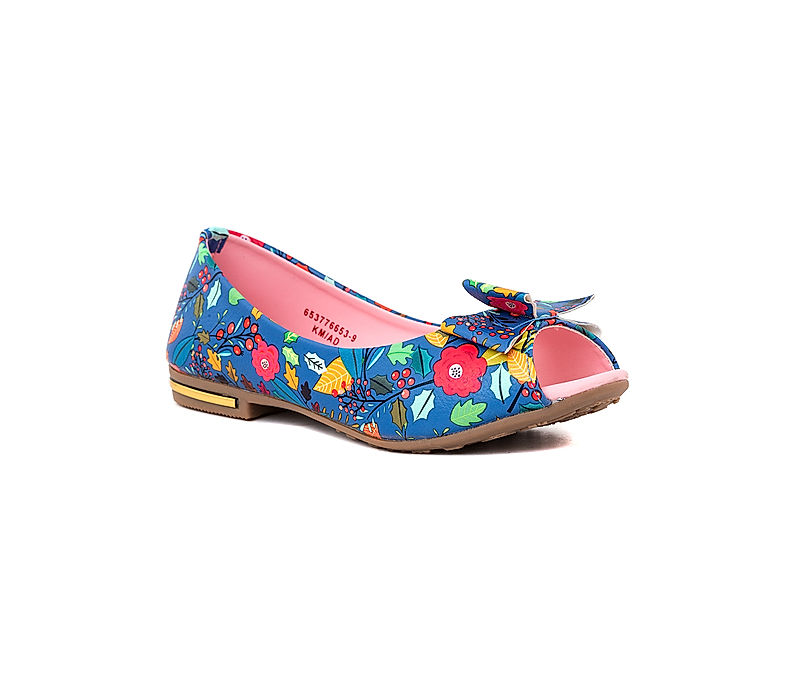 KHADIM Adrianna Blue Peep-Toe Ballerina Casual Shoe for Girls - 4.5-12 yrs (6537769)