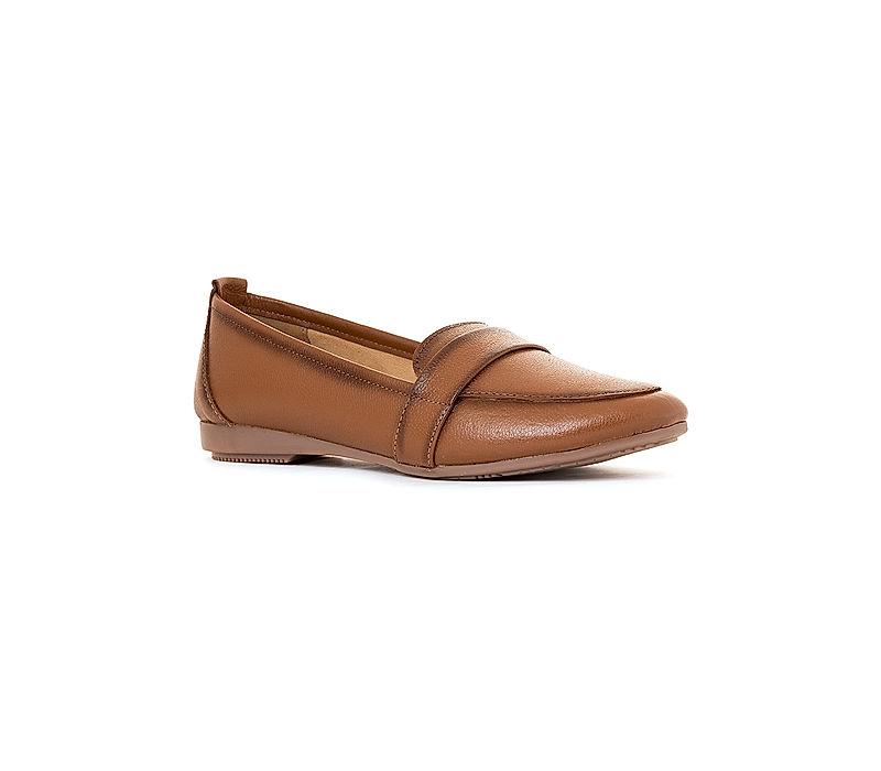 KHADIM Sharon Brown Leather Loafers Casual Shoe for Women (2661354)