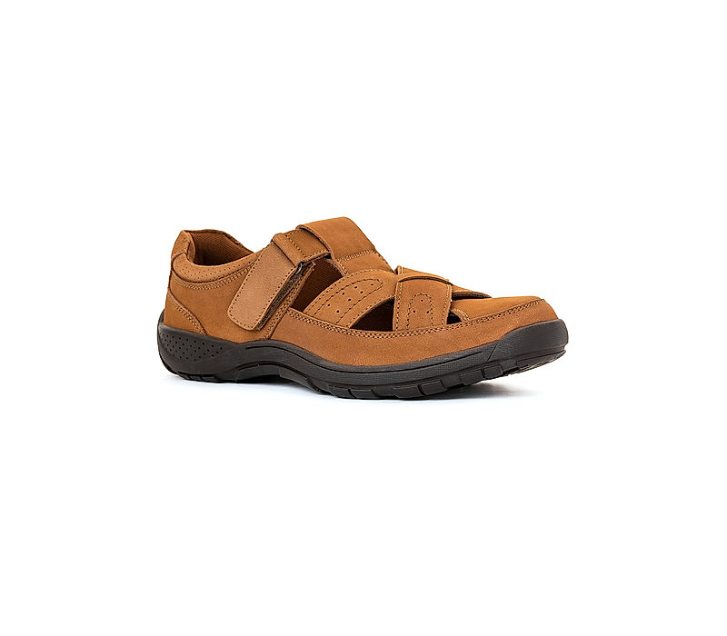 KHADIM British Walkers Brown Leather Roman Sandal Shoe for Men (9480264)