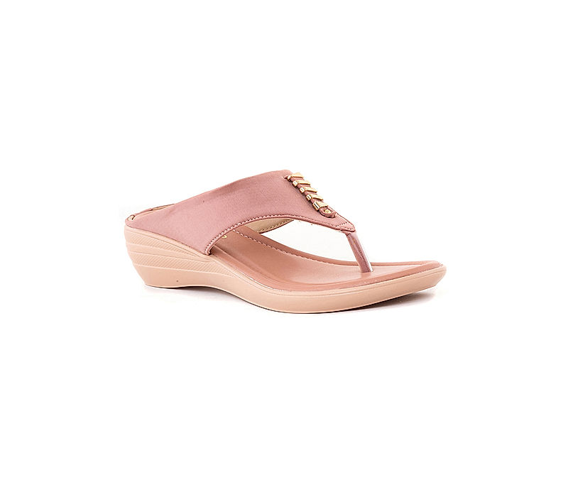 KHADIM Pink Wedge Heel Slip On Sandal for Women (5092785)