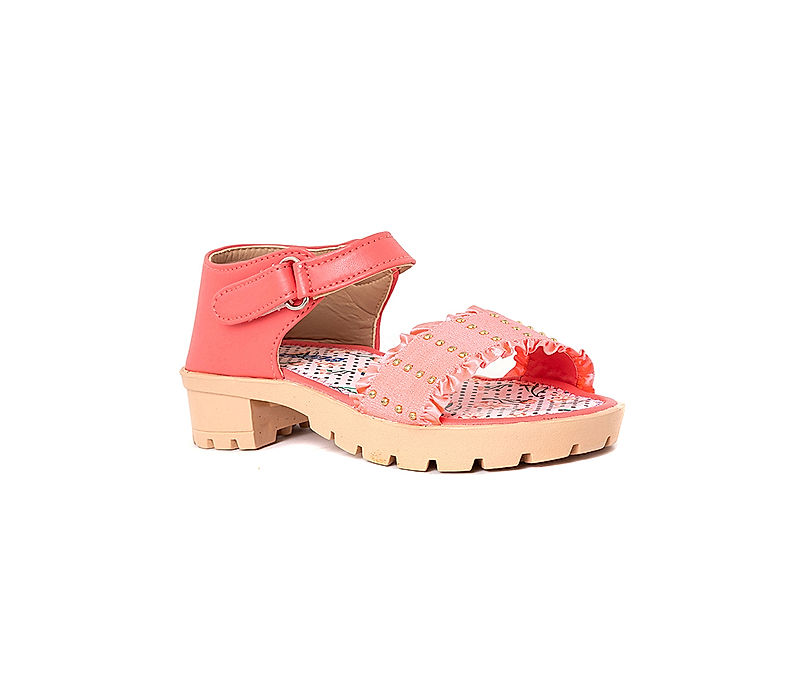 KHADIM Adrianna Peach Pink Heel Sandal for Girls - 4.5-12 yrs (6537255)