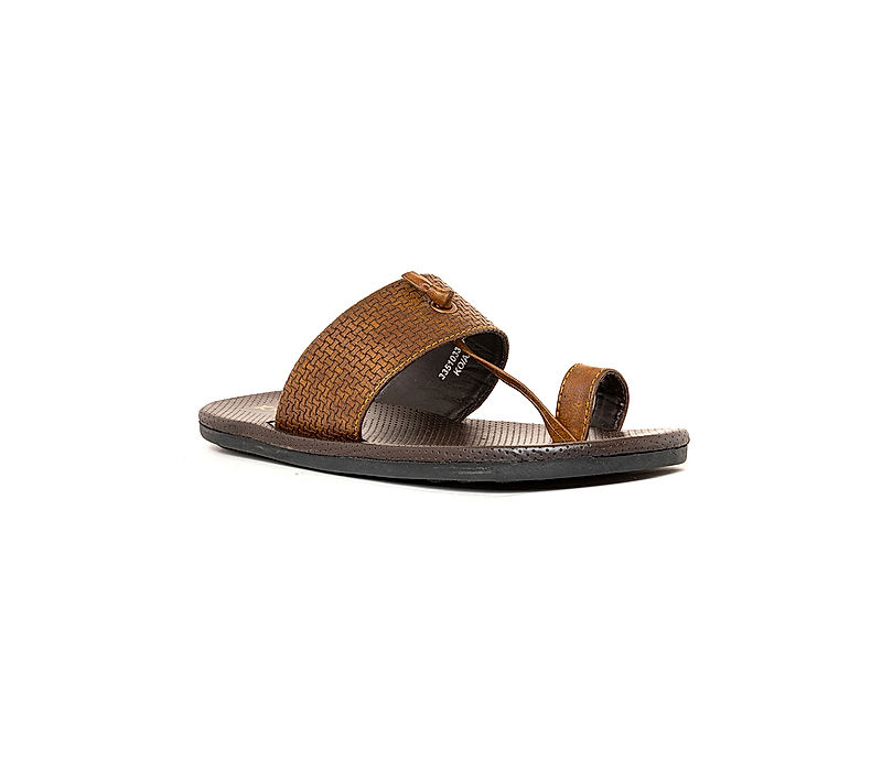 KHADIM Brown Kolhapuri Slip On Sandal for Men (3351033)