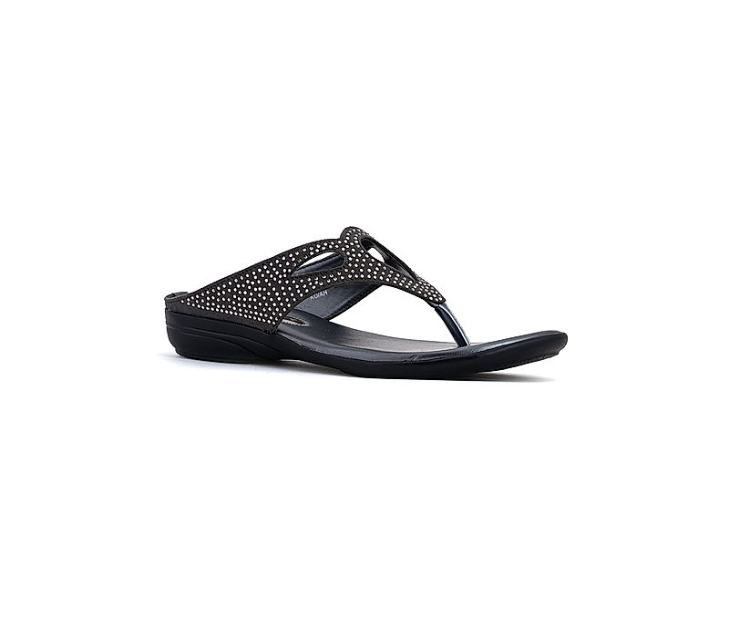 KHADIM Grey Flat Slip On Sandal for Women (6510782)