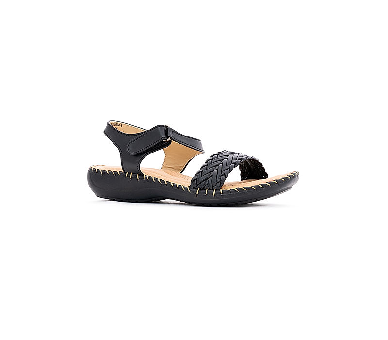 KHADIM Black Flat Sandal for Women (5942706)