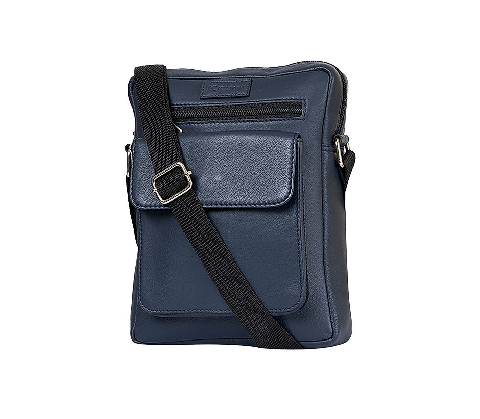 Khadim Navy Blue Crossbody Messenger Bag for Men 1050159