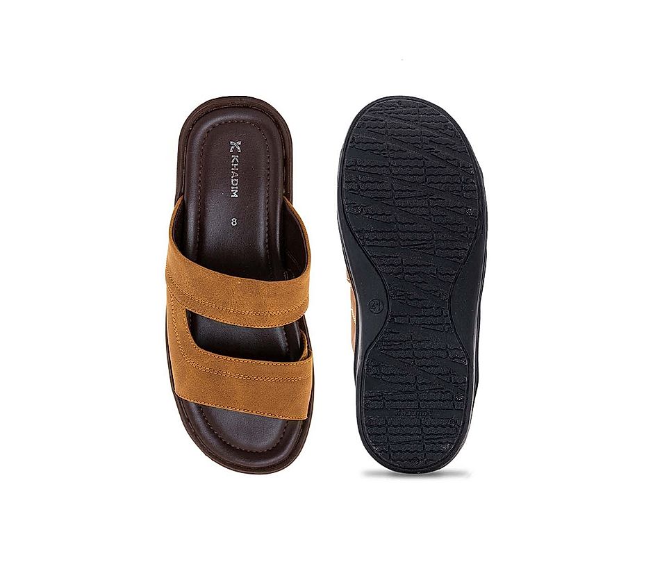 Khadim Brown Slip On Sandal for Men