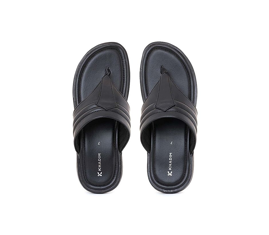 Khadim Black Flip Flops for Men
