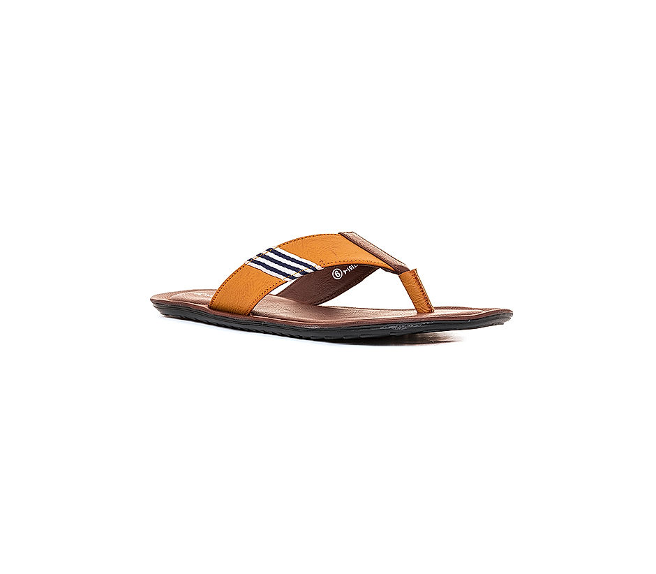 KHADIM Tan Brown Casual Flip Flops for Men 1518474