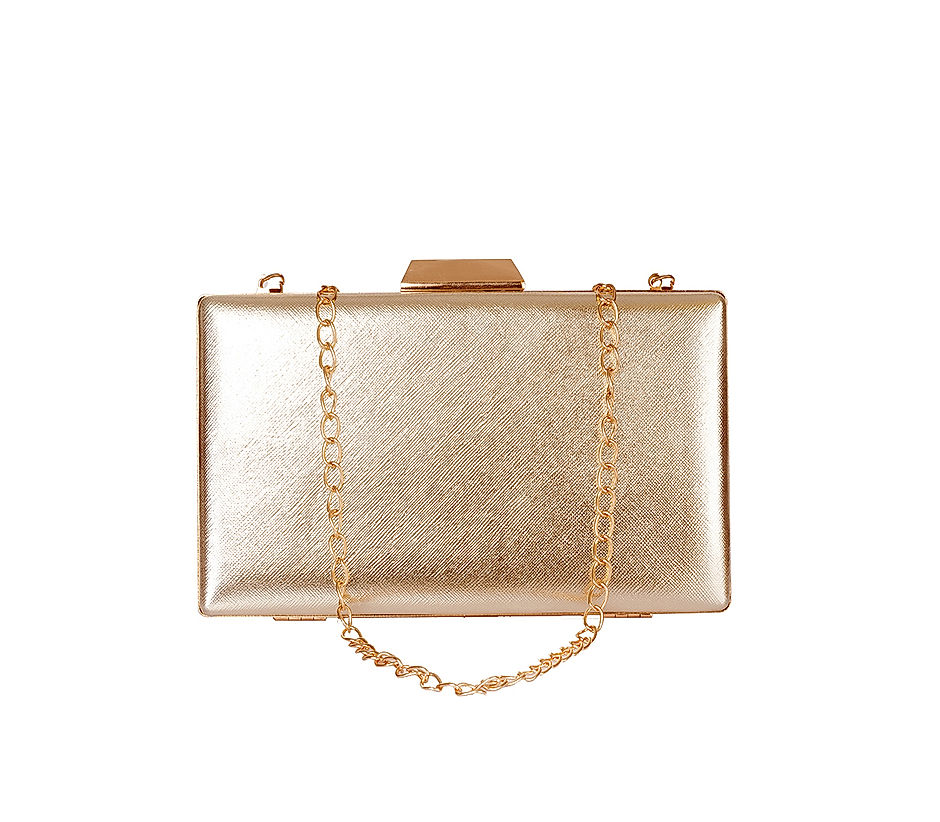 Khadim Gold Minaudiere Clutch Bag for Women
