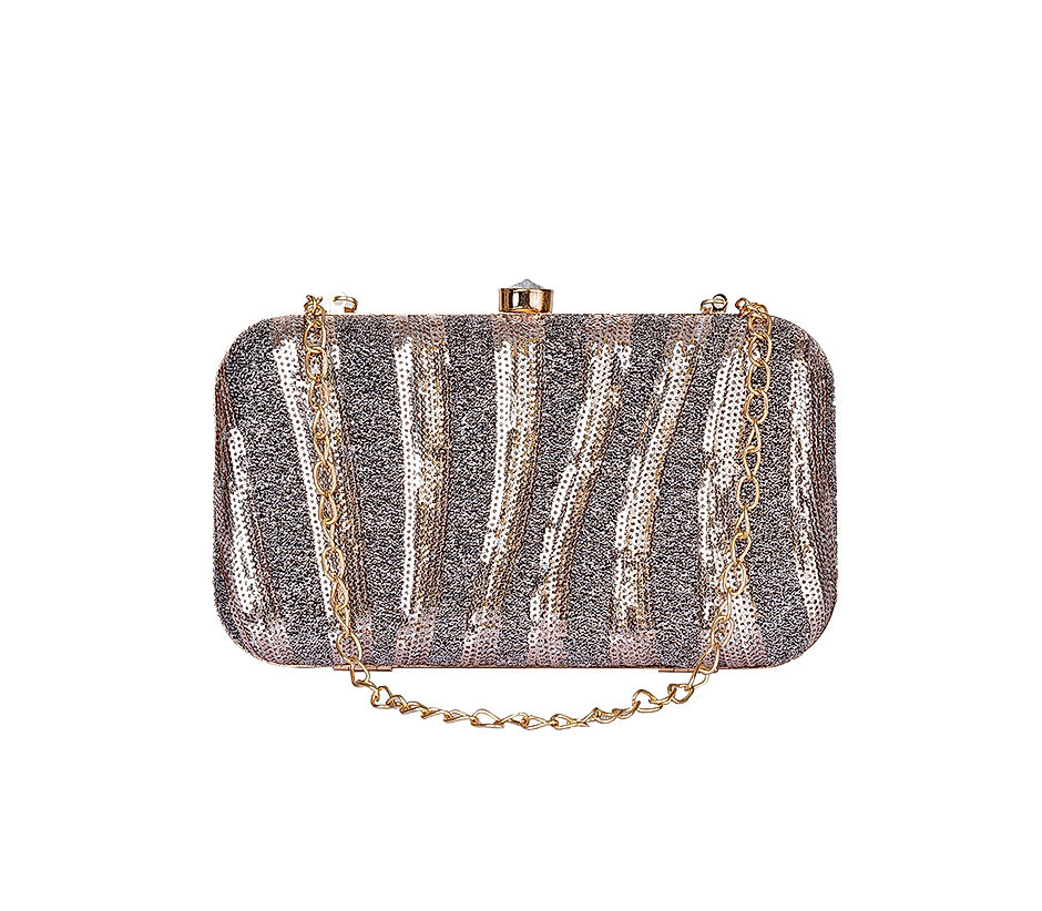 Khadim Gold Minaudiere Clutch Bag for Women