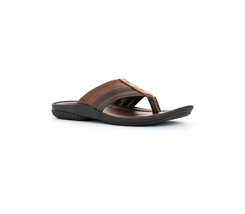 Khadim Brown Flip Flops for Men