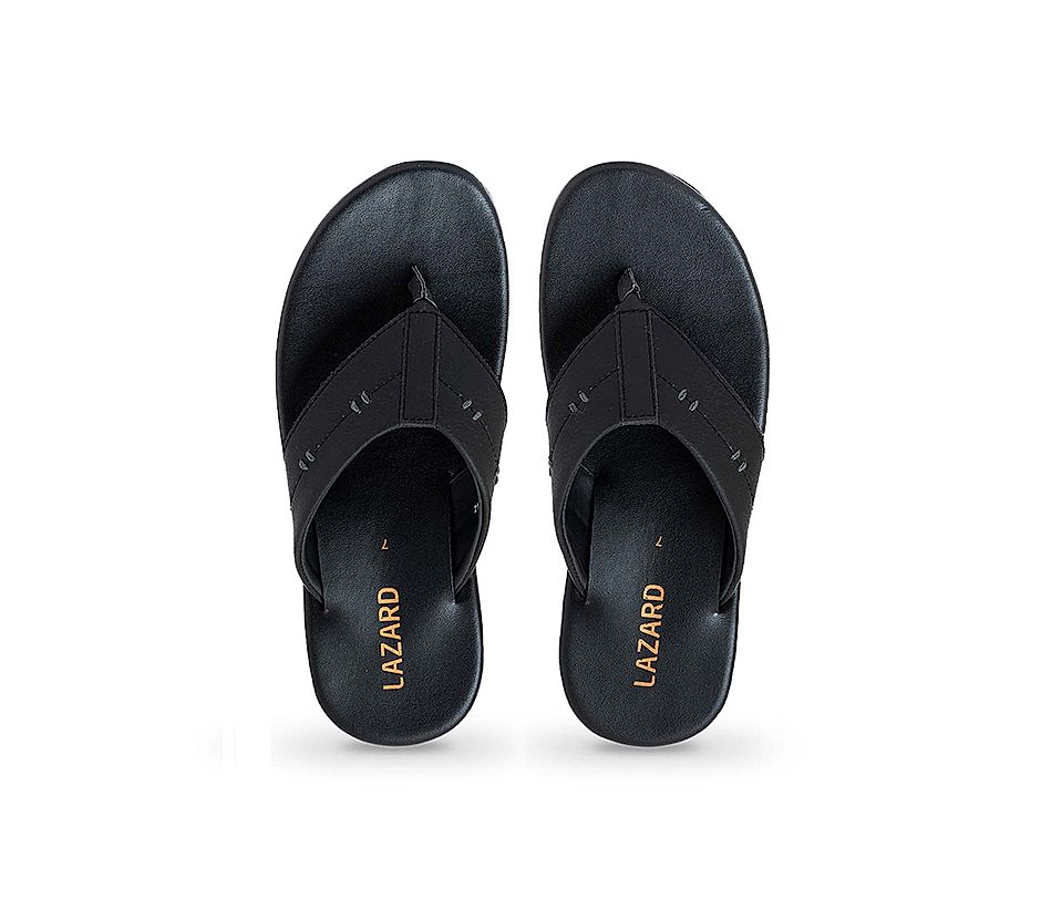 KHADIM Lazard Black Casual Flip Flops for Men (2149106)