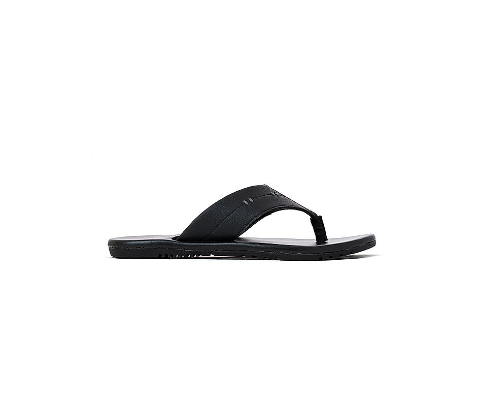KHADIM Lazard Black Casual Flip Flops for Men (2149106)