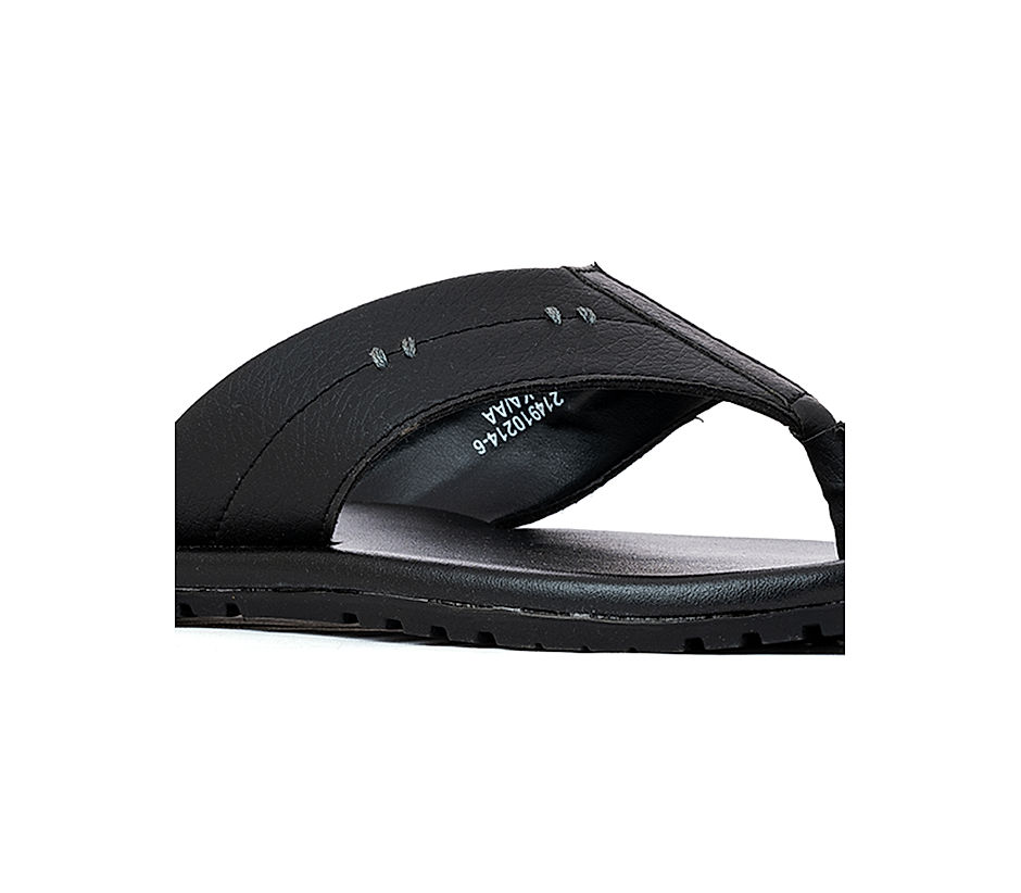 KHADIM Lazard Black Casual Flip Flops for Men (2149106)