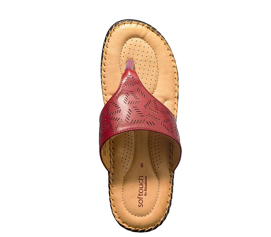 Softouch Maroon Casual Heel Slip On for Women