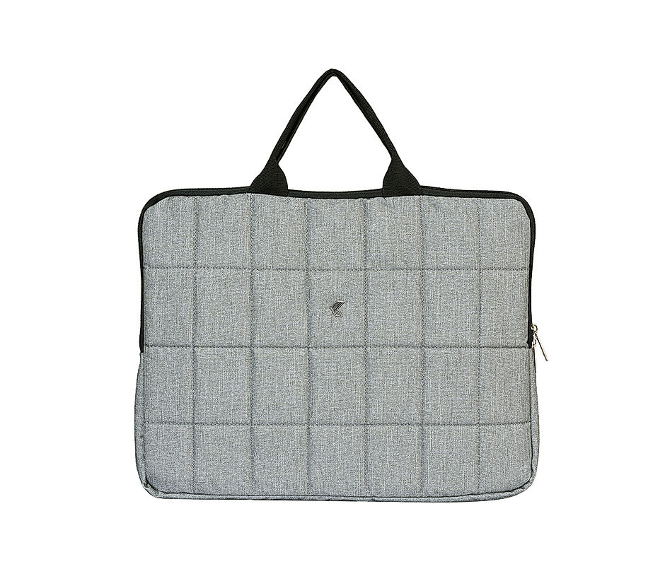 Khadim Grey Quilted Laptop Bag for Men