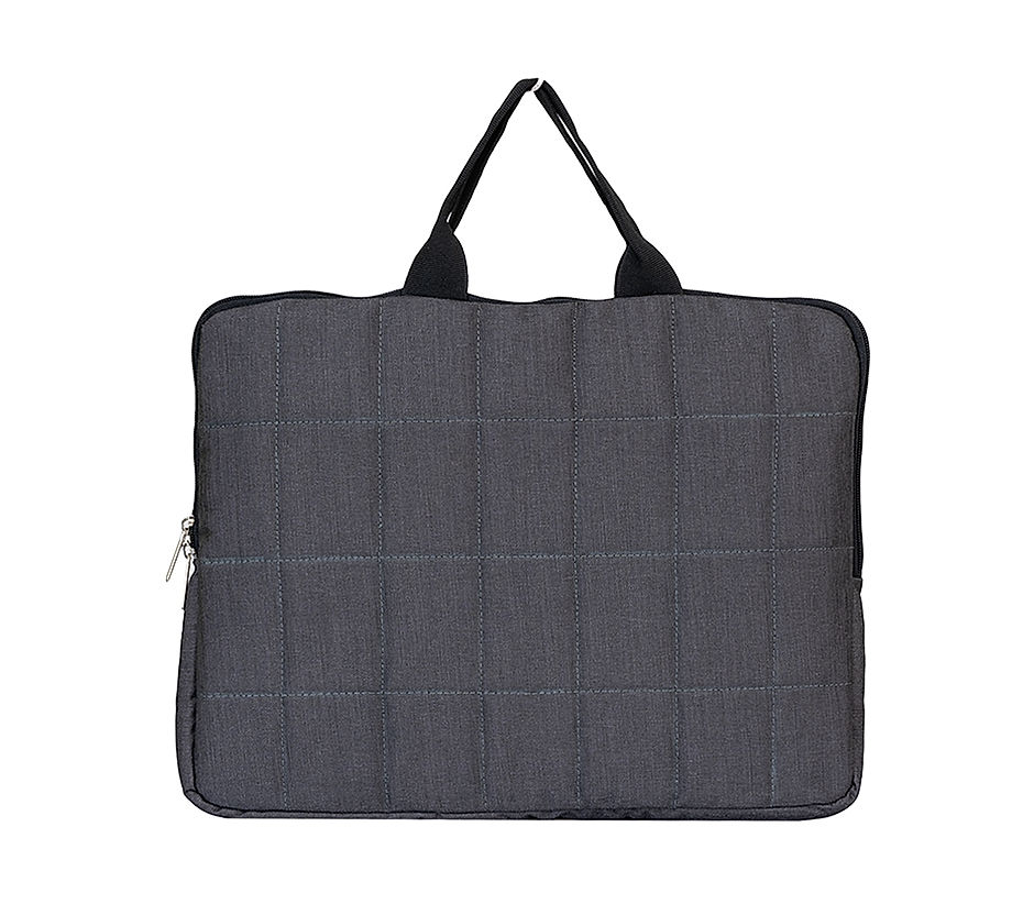 Khadim Grey Quilted Laptop Bag for Men