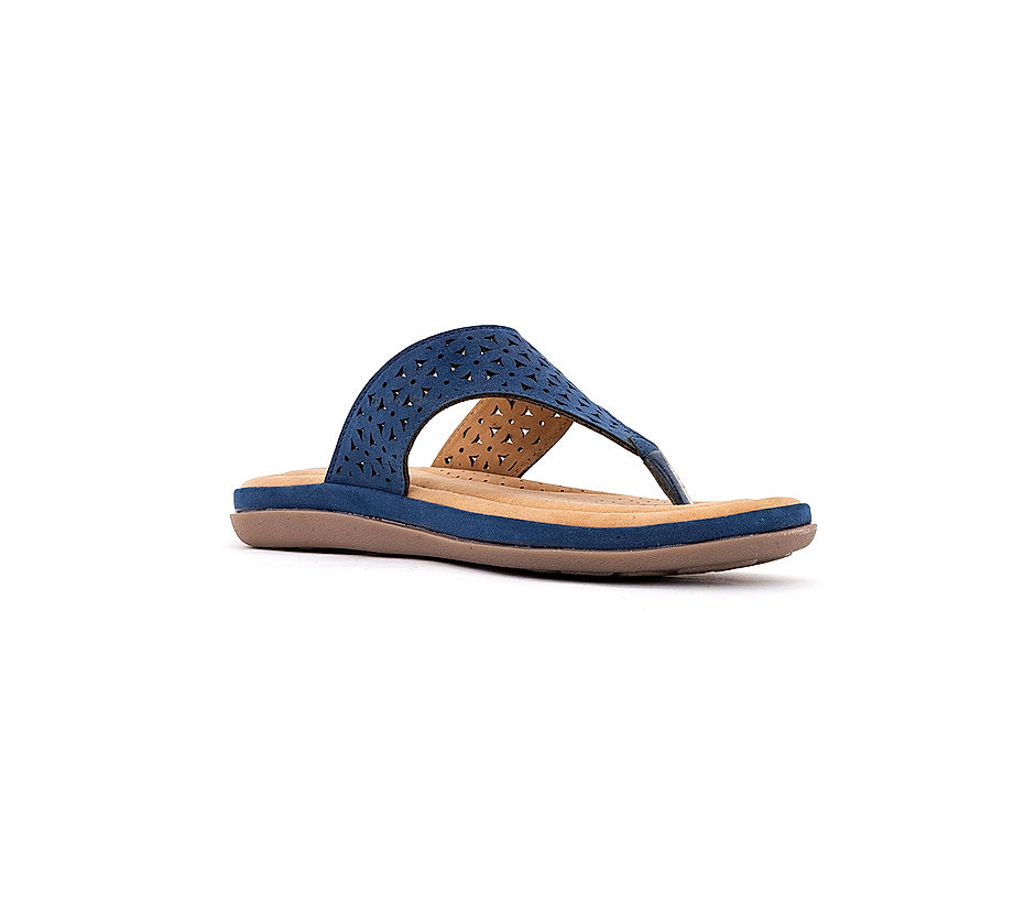Softouch Navy Casual Flat Slip On for Women