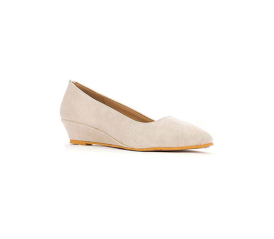 KHADIM Sharon Beige Casual Pump Shoe Heels for Women 2708728