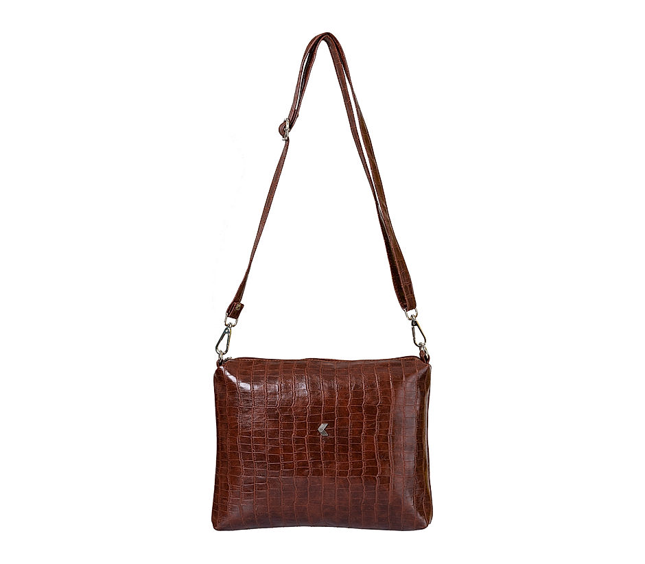Khadim Brown Crossbody Sling Bag for Women 2712004