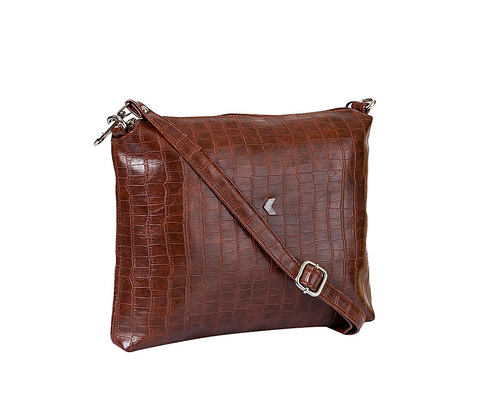 Khadim Brown Crossbody Sling Bag for Women 2712004