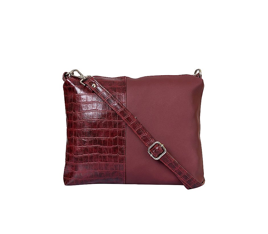 Khadim Maroon Red Crossbody Sling Bag for Women 2712015