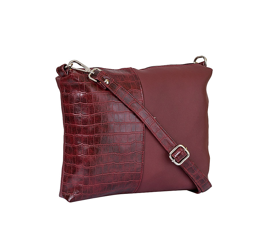 Khadim Maroon Red Crossbody Sling Bag for Women 2712015