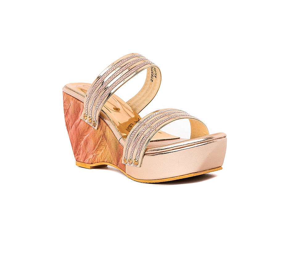 Rose gold sandals wedge top