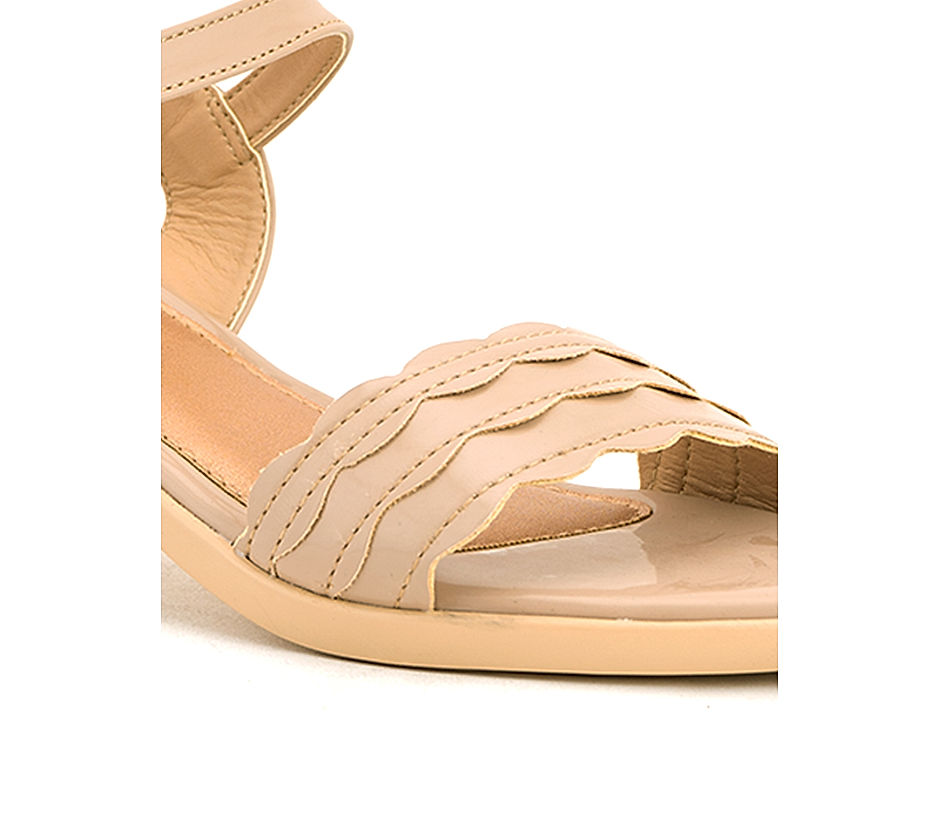 KHADIM Cleo Beige Block Heel Sandal for Women (3453208)