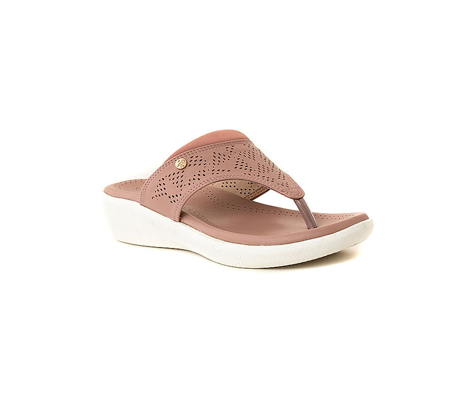 KHADIM Softouch Pink Platform Heel Slip On Sandal for Women 3453505