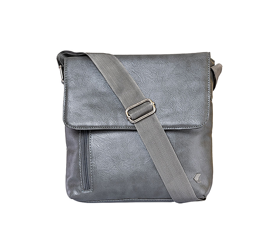 Khadim Grey Crossbody Messenger Bag for Men 3483482