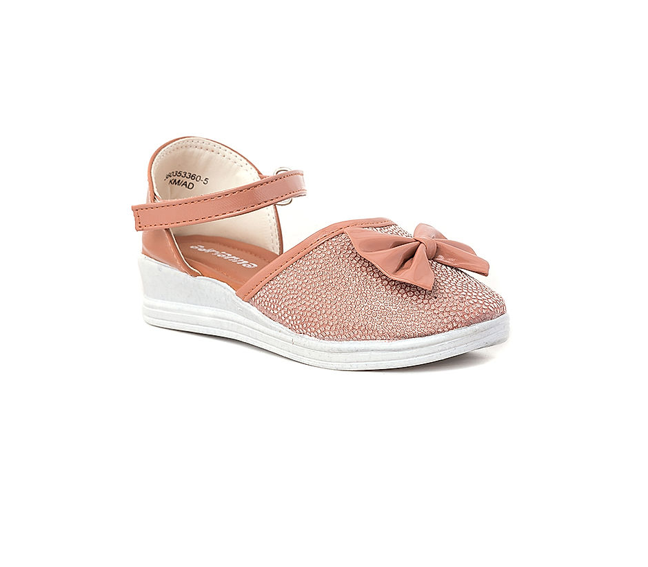 KHADIM Adrianna Pink D orsay Wedge Heel Sandal for Girls 4.5 12 yrs