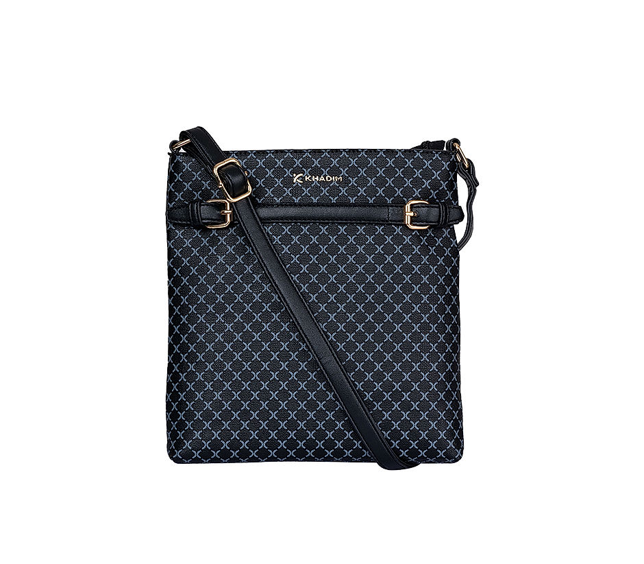 Khadim Black Crossbody Sling Bag for Women 4514536