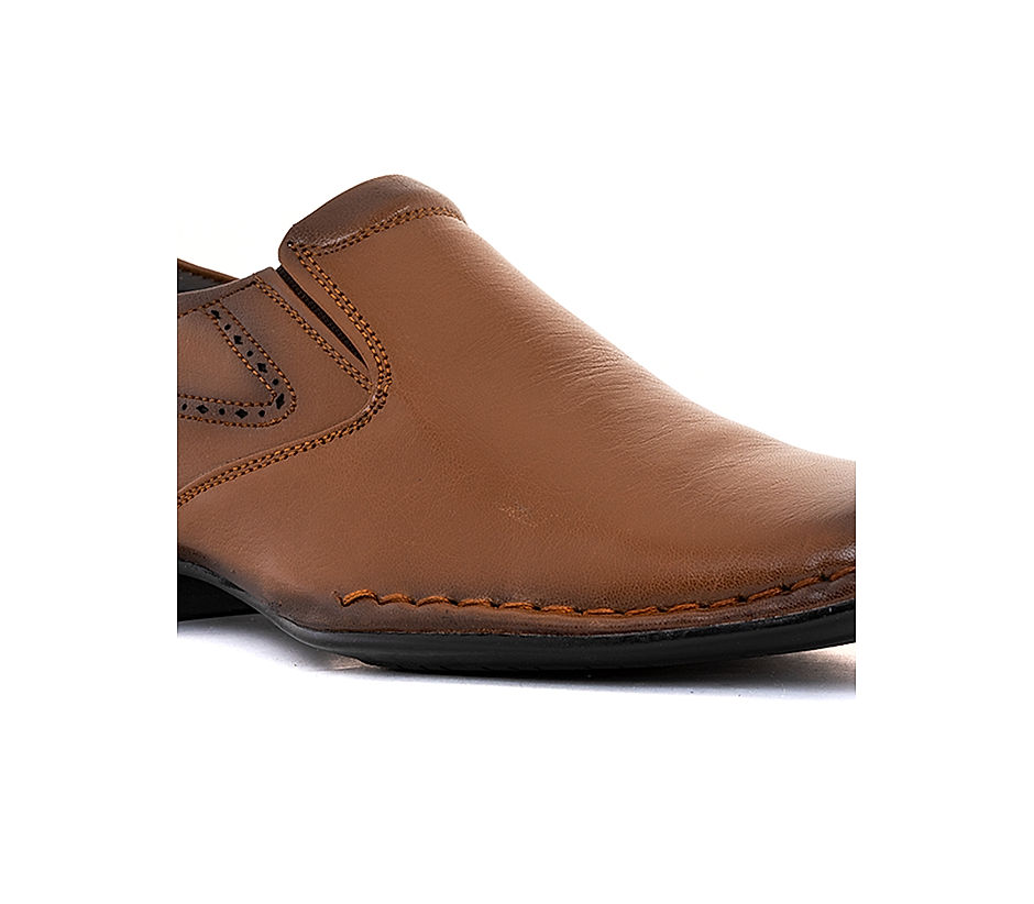 KHADIM Lazard Brown Leather Formal Slip On Shoe for Men 4930203