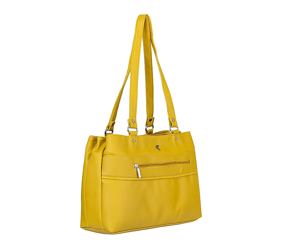 Khadim Yellow Handbag for Women 5092688