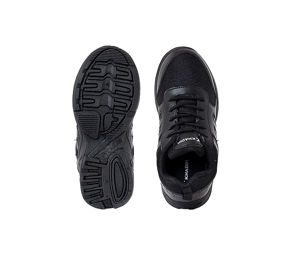 KHADIM Black School Sports Shoes for Boys - 8-13 yrs (5197576)
