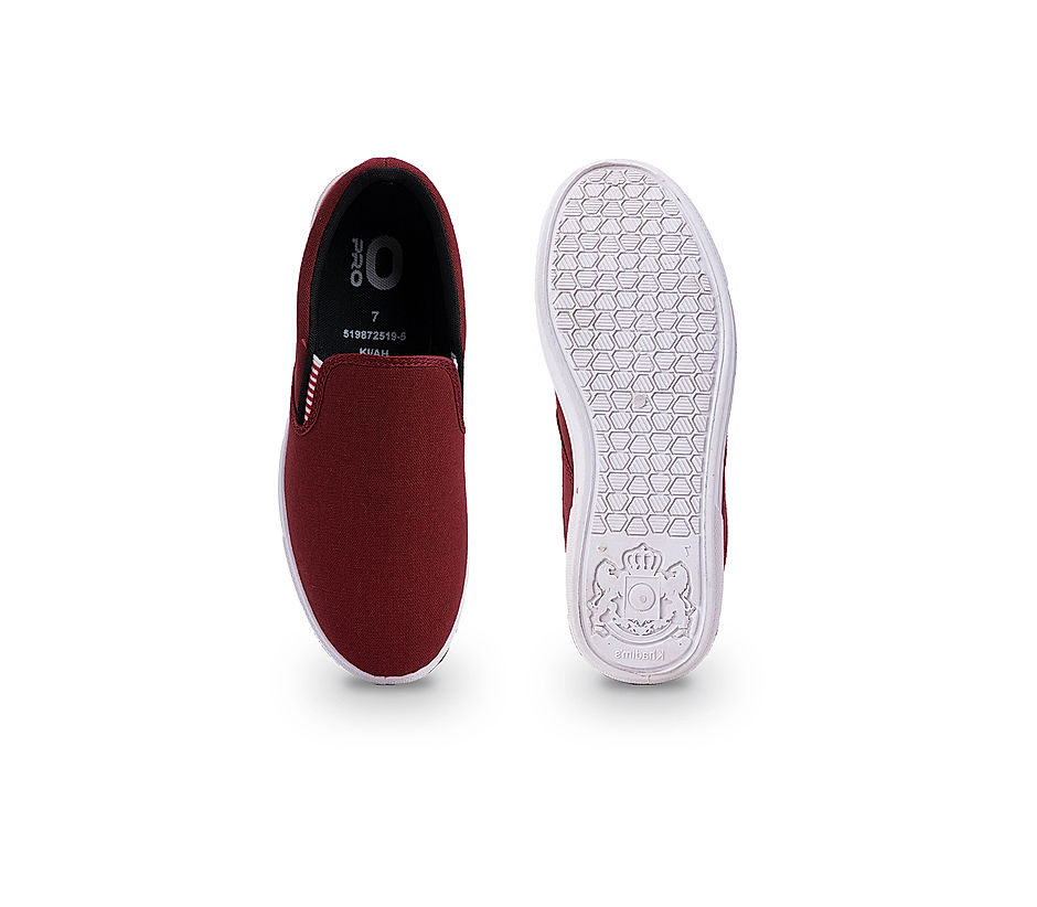 KHADIM Pro Maroon Red Loafer Sneakers Canvas Shoe for Men (5198725)